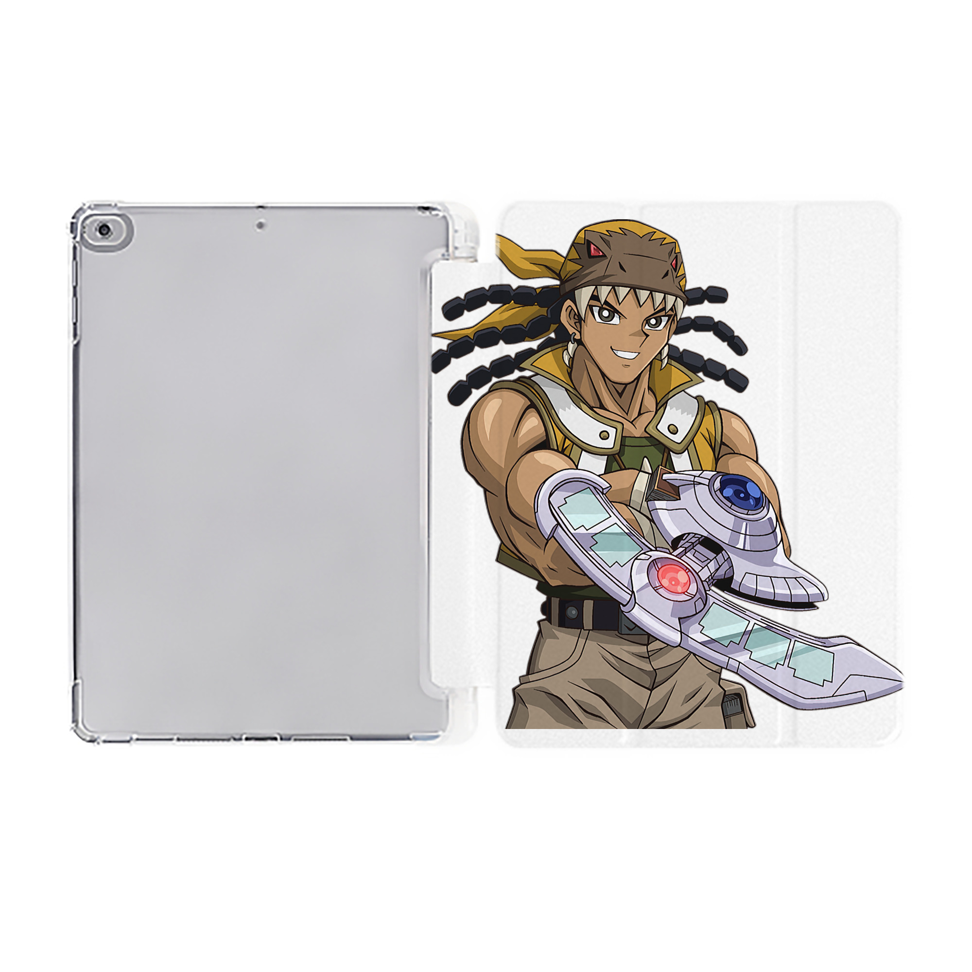 （画像用） 遊☆戯☆王 Yu-Gi-Oh! IPad ケース ペン収納付き 三つ折りスタンド PUレザー×シリコン 対応機種9.5/10.5/10.9インチ